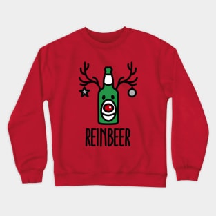 Reinbeer Reindeer Beer funny ugly Christmas pun funny xmas Crewneck Sweatshirt